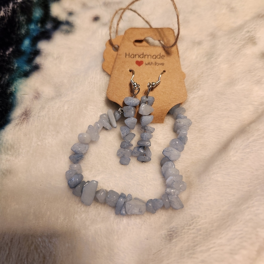 Handmade Natural Stone Blue Stone Jewelry Set